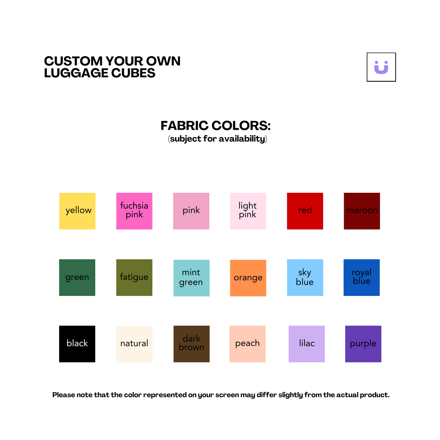 CUSTOM YOUR OWN LUGGAGE CUBES