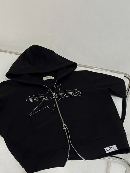 PRE-ORDER: GOLDEN DOUBLE ZIPP HOODIE