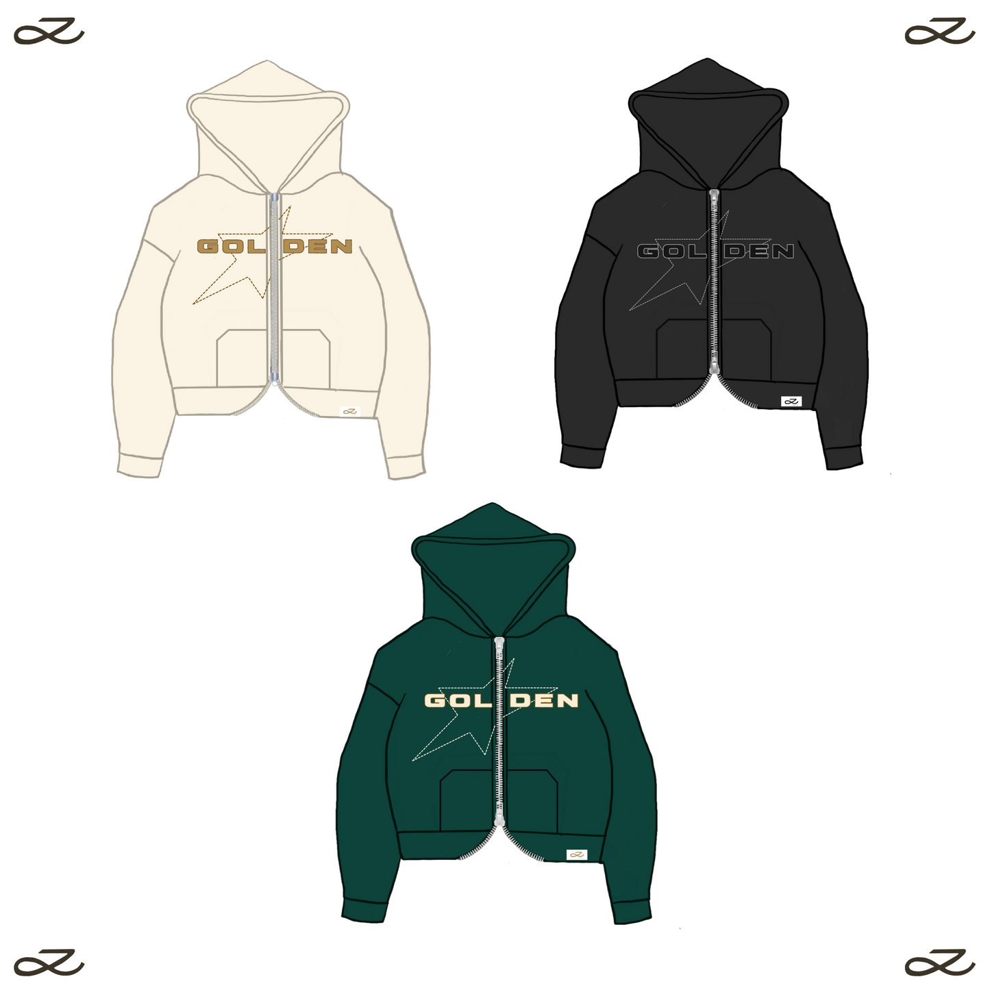 PRE-ORDER: GOLDEN DOUBLE ZIPP HOODIE