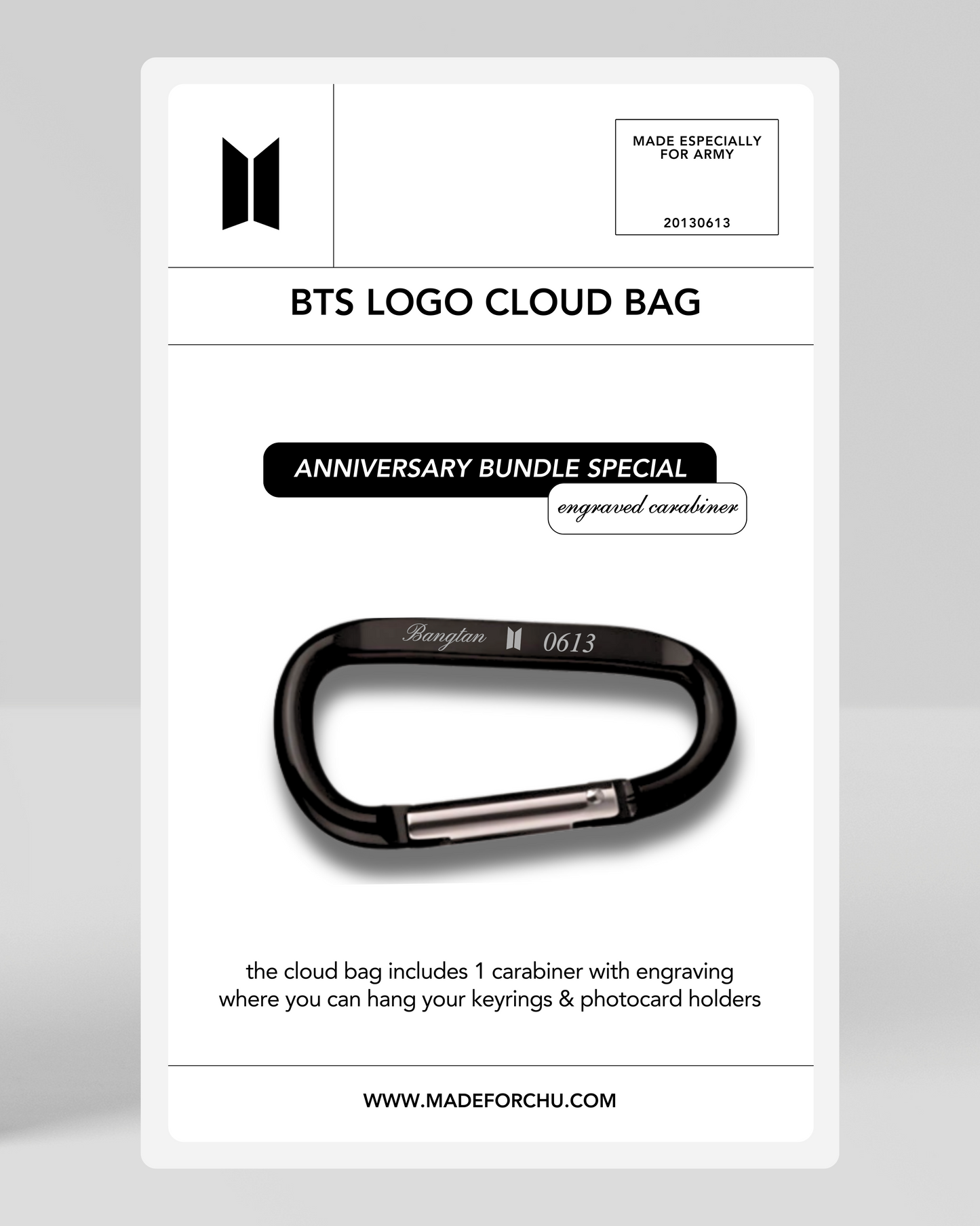 BTS LOGO CLOUD BAG - BLACK (NEW DESIGN)