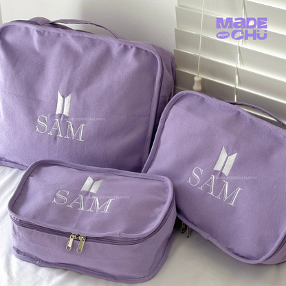 PERSONALIZED BTS LOGO LUGGAGE CUBE SET - LILAC